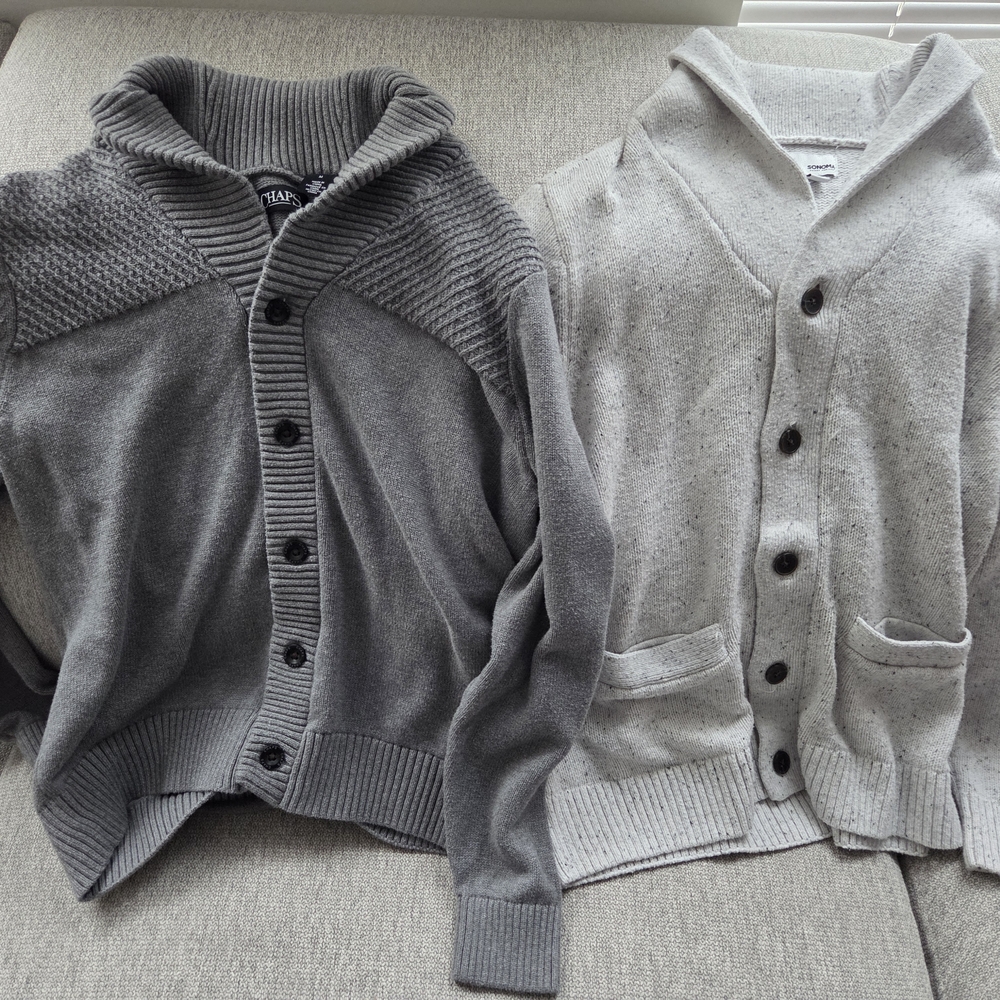 Grey Chaps And Sonoma Cardigan Sweater Set